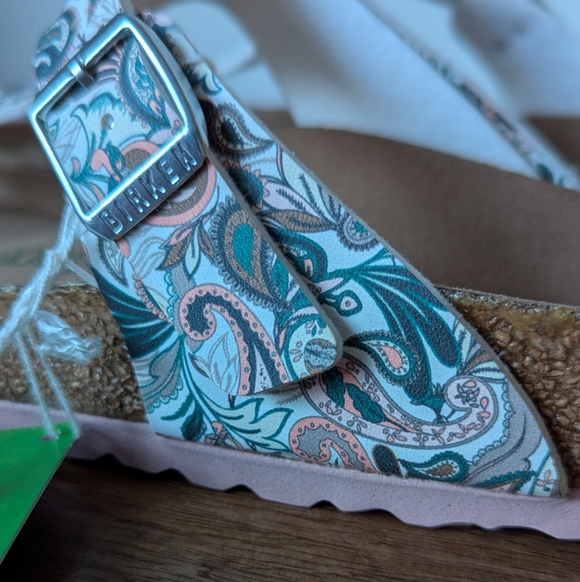 NEW Birkenstock Gizeh Vegan Rose Paisley Birko-flor-Regular Fit Size 39 L 8 M 6 - Picture 8 of 11